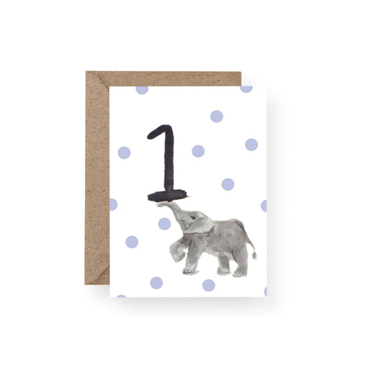 Number One Elephant Card