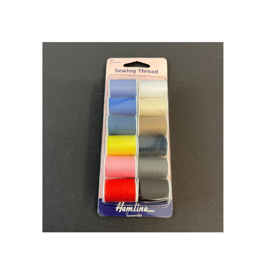 Sewing Thread Pack of 12 x 30m Spools